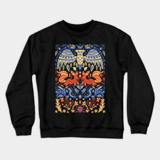 Boho European Folk Art Animal Pattern Crewneck Sweatshirt